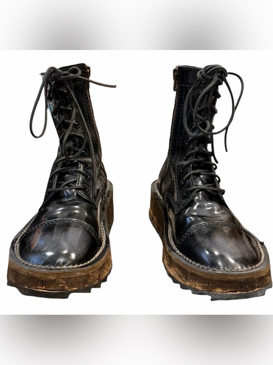 Acne Studios Patent Leather Combat Boots EU 43 Black Platform Lug Sole Zip main image 14